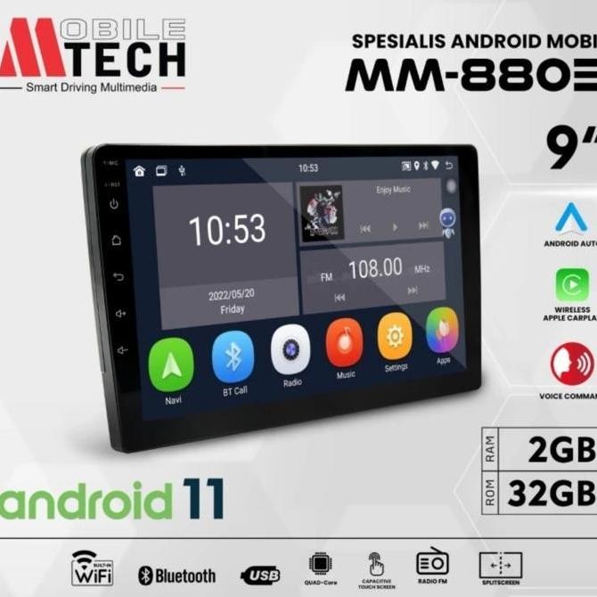 Head unit Android New Mtech MM-8803 Ram2g /32gb 9"inch