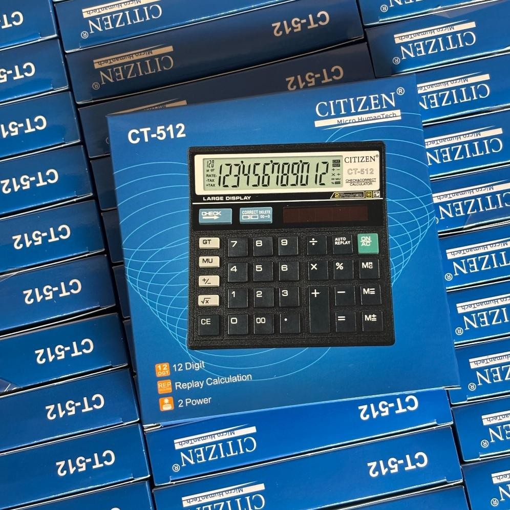 

Kalkulator Calculator CITIZEN CT 512 - 12Digit Murah - Kalkulator Sekolah Praktis Kantor Matematika - Calculator Check Dual Two 2 Power Nugi