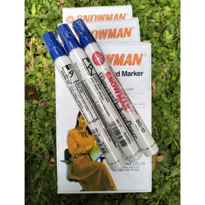 

Spidol snowman whiteboard BG12 warna biru isi 12 pcs Nugi