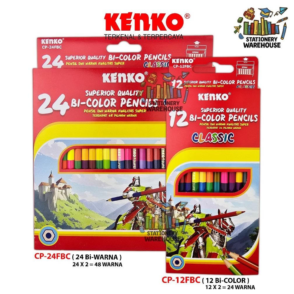 

Pensil Warna KENKO 12 , 24 Color Pencil Bi-color CP-12FBC CP-24FBC 24 Color / 48 Color Nugi