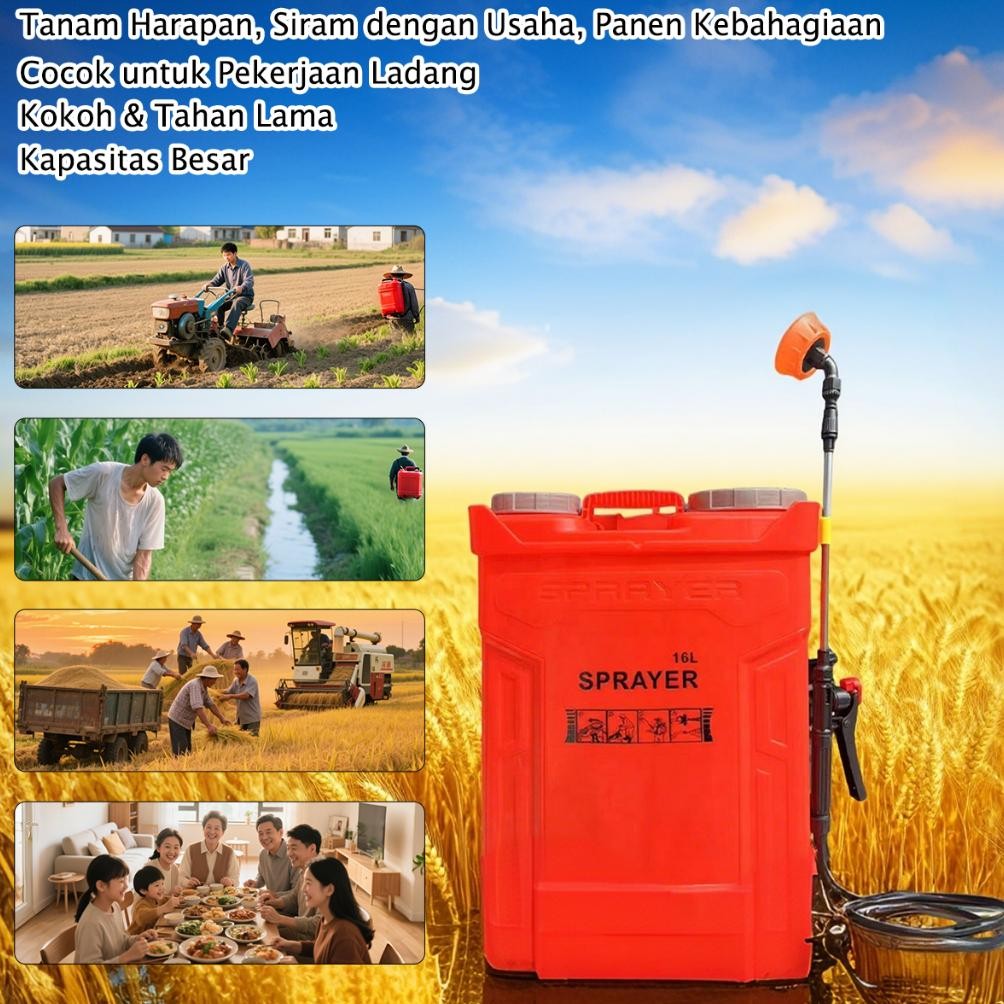 Sahajari SPRAYER ELEKTRIK 16L Tas Punggung | Warna Biru & Merah | Anti Bocor + Tahan Lama Nugi