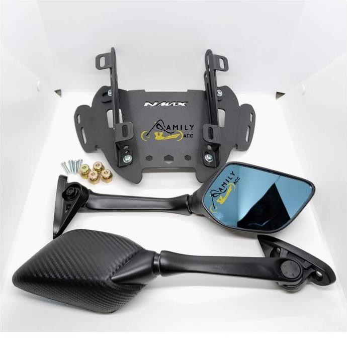 Spion R25 Carbon Panjang + Seo Windshield Nmax New 2020 dan Nmax OLD