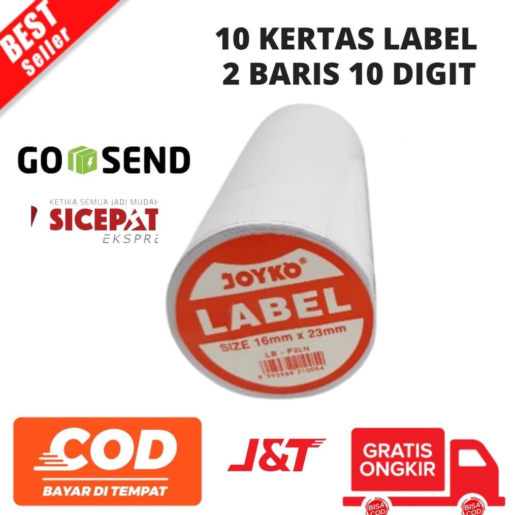 

[BAYAR DITEMPAT] 1 Slop Kertas Label Harga 2 Baris Kertas Label Harga Ukuran 16 x 23 mm 2 Baris Line LB-P2LN/10 rol Nugi