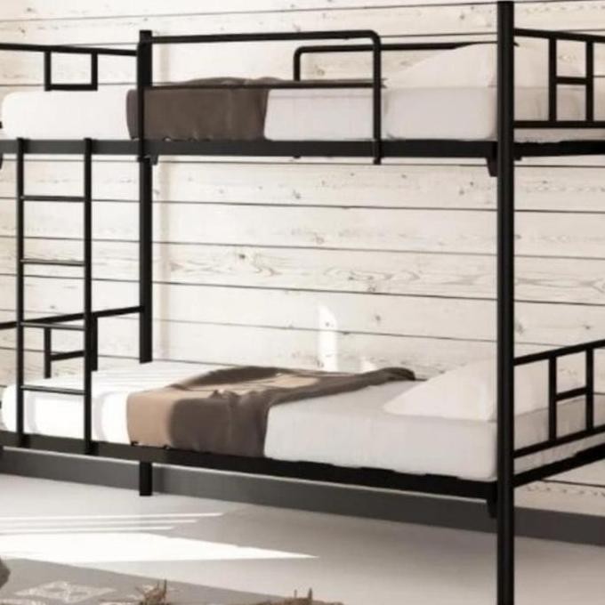 Ranjang Tingkat Besi Bunkbed Ranjang Besi Susun 90X200 Seo