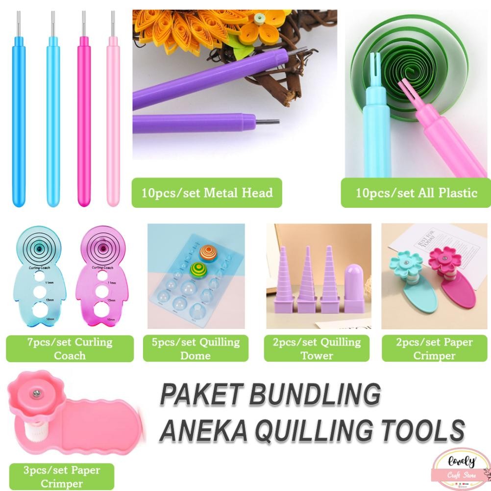 

LovelyCraftStore | PAKET BUNDLING Aneka Quilling Tools, Quilling Pen, Quilling Slotted Pen, Quilling Roll, Curling Coach, Quilling Dome, Quilling Tower, Paper Crimper Alat Kertas Paper Quilling Tool Nugi