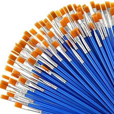 

[ GROSIR ] Kuas lukis 50pcs grosir Round Flat Tip / Kuas Melukis Cat / Nylon Brush Nugi