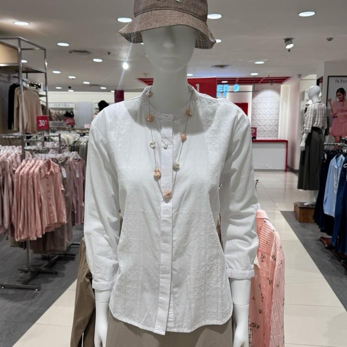 Triset Blouse Putih Wanita Katun Sxl Elegan