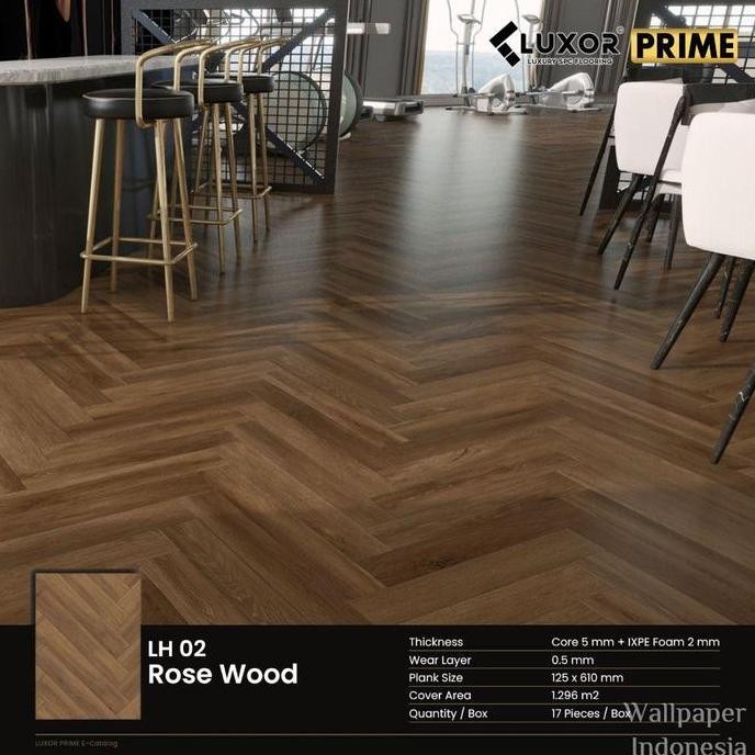 Lantai Spc Vinyl Klik - Luxor Prime - Click System Flooring - Herringbone