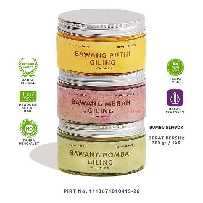 

Diskon! BUMBU SENDOK 3 Jar @200g - Bawang Putih Merah Bombai Giling