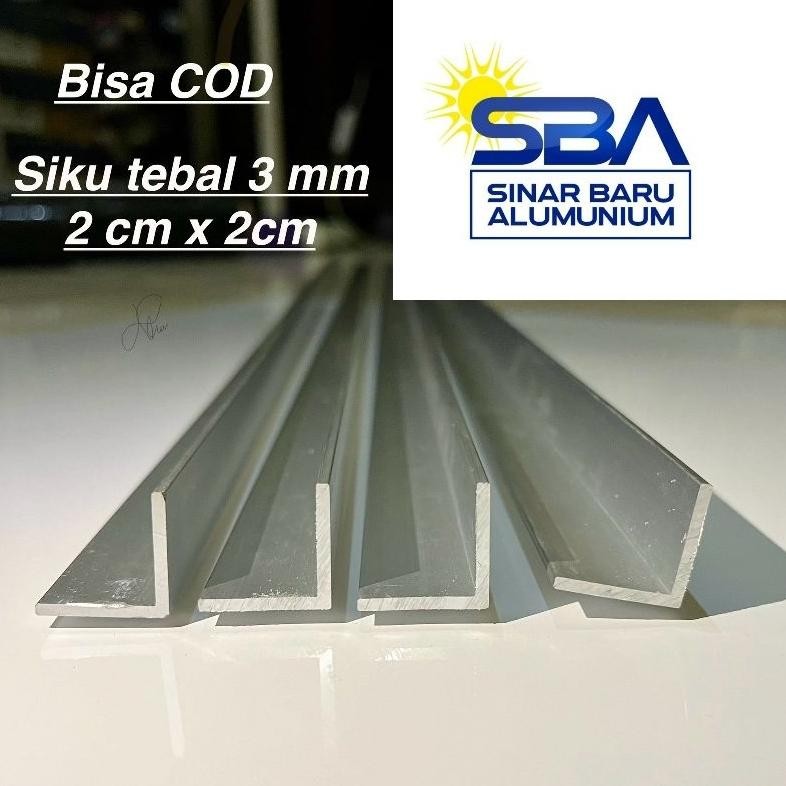 LIST SIKU ALUMUNIUM UKURAN 2 CM X 2 CM TEBAL 2 MM Nugi