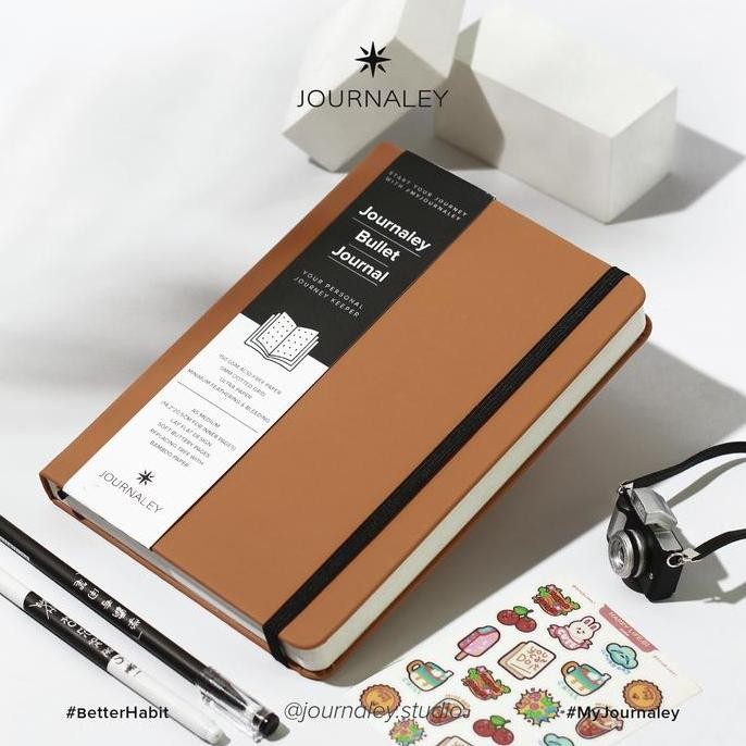 

Tersedia Journaley Bullet Journal A5 Ochre Fawn - Planner Notebook 150GSM Premium