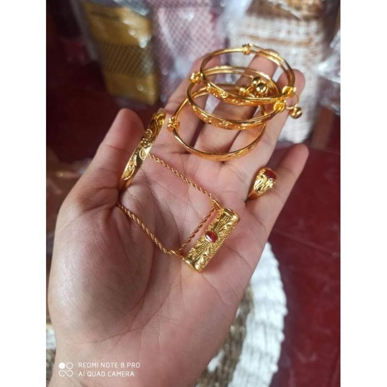 TU26 XCT-2328 Set Gelang Bayi 3 Bulanan Xuping Alpaka Lapis Emas Aman Original Sale