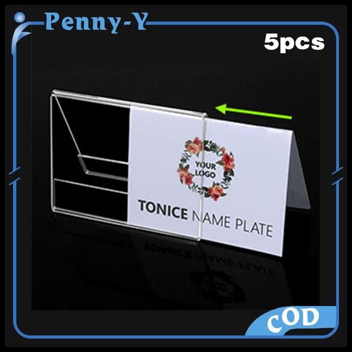 

5pcs Nama Meja 8x20cm 2 Sisi Name Desk Akrilik Papan Nama V-Shaped