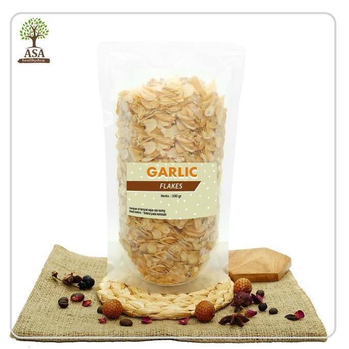 

Diskon! Bawang Putih Iris Kering 500gr Garlic Flakes Renyah Siap Pakai
