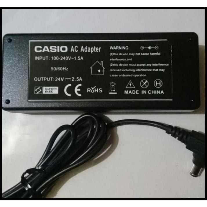 Adaptor Casio 24V 2.5A MZX300 MZX500 CTX-5000 Digital Piano Power