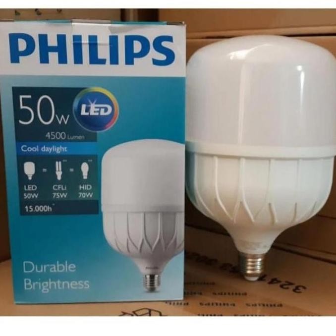 Lampu Bohlam LED Philips 50 Watt 50W 50Watt 50 W (Nyala Putih) PT