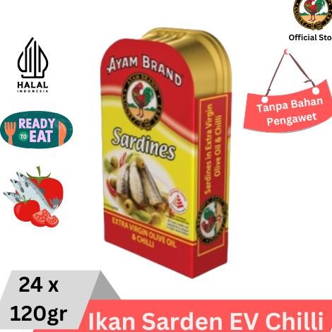 

NO_MORE Ayam Brand - Sarden Kaleng Extra Virgin Olive Oil Pedas 24 pcs 120gr