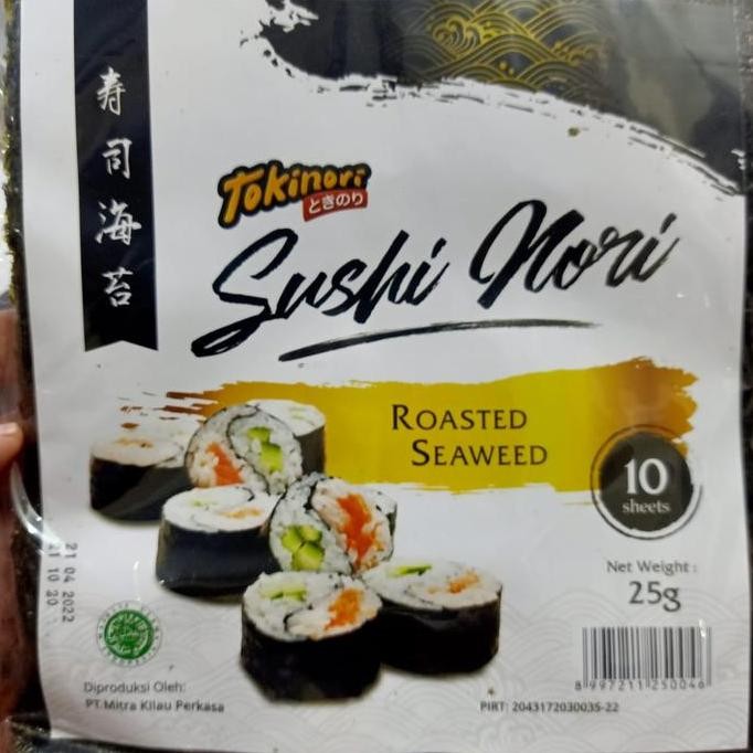 

Produk Baru!! Tokinori Sushi Nori 10 Sheets (25gr) - Rumput Laut Sushi HALAL Jepang