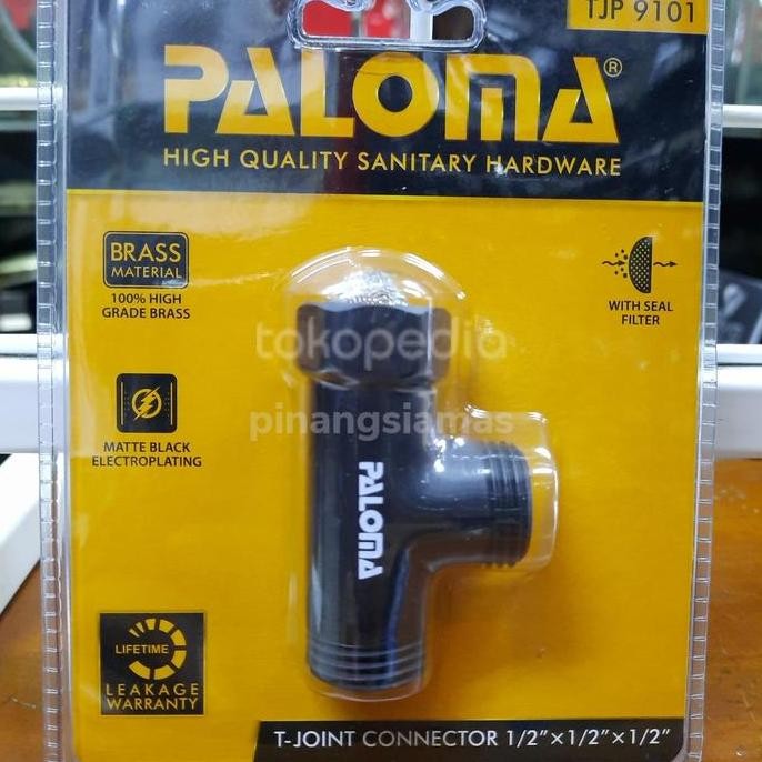 SAMBUNGAN T stop kran closet jet shower PALOMA TJP 9101 hitam black HC