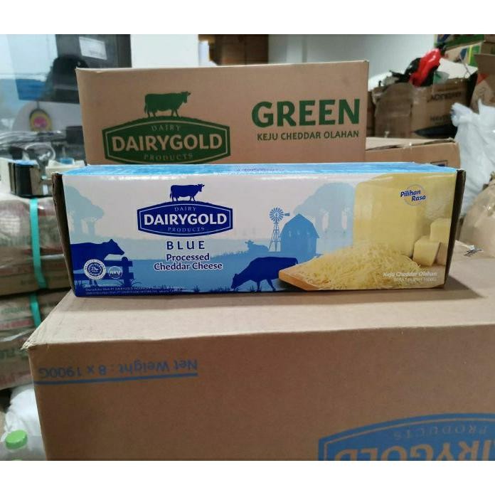 

Keju Dairygold Blue Balok 2Kg Cheddar Cheese Dairy Gold