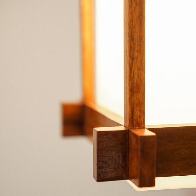 Lampu Gantung Cafe Kayu Jati Model Jepang Minimalis