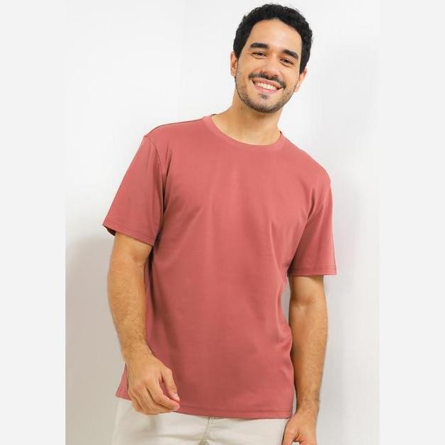 GIORDANO INTERLOCK TEE PRIA BAKED BEAN (KHAKI) ORIGINAL DAN TERPERCAYA