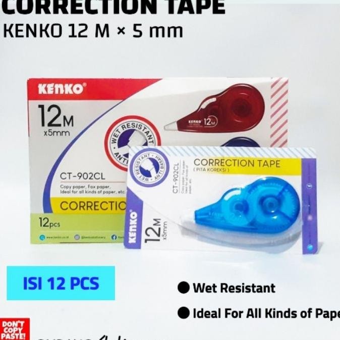 

Correction Tape 12 M 5 Mm Kenko Isi 12 Pcs