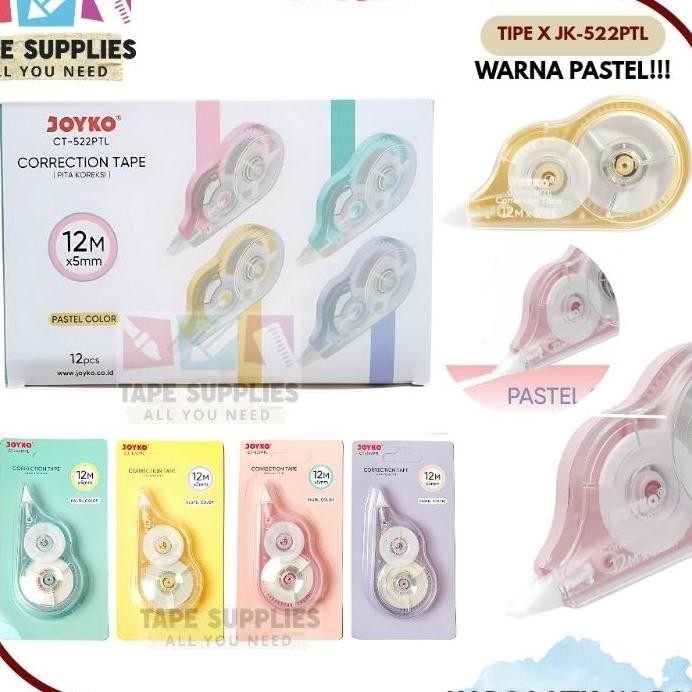 

12 Pcs Correction Tape Pita Kosi Joyko Ct522 Ptl