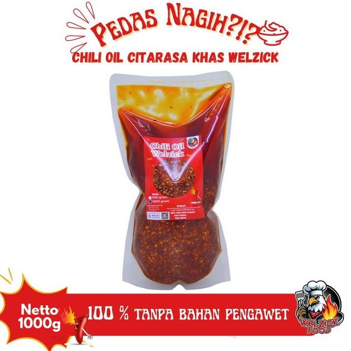 

Promo Welzick Chili Oil Minyak Cabe Pedas 1kg - Minyak Cabe Halal, Pedas Mantap
