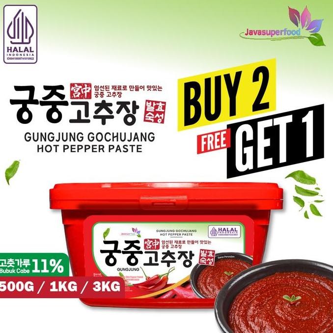 

Promo Gungjung Gochujang 500g (Buy 2 Get 1) | Pasta Cabai Korea Halal Pedas
