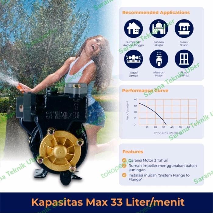 AS Mesin pompa Shimizu PS-128 Mesin pompa air non otomatis 125 watt