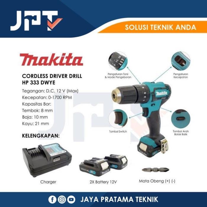 MPS Mesin Bor Beton Impact Drill Makita HP 333 DWYE