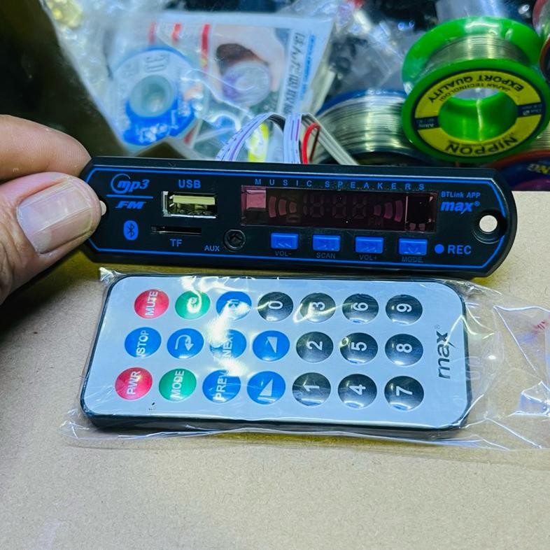 Mp3 Kit Modul Bluetooth 5.0 USB AUX Fm Ridio 12V Original VTF-108BT MAX aSt