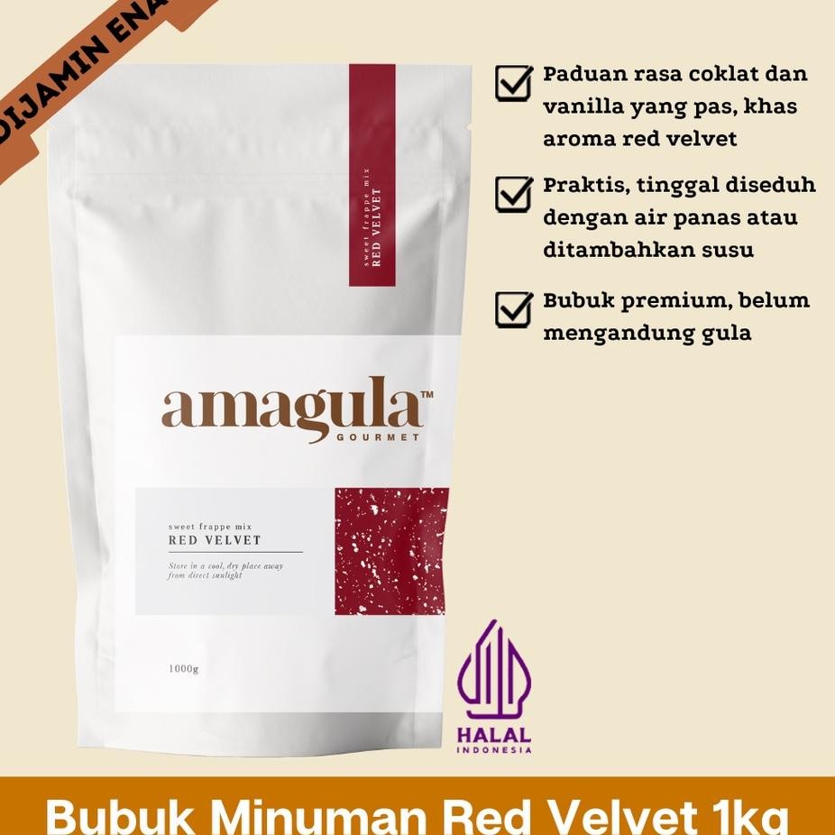 

Bubuk Minuman Red Veet Frappe 1G Amagula Red Veet Powder Drink Mix Premix Halal
