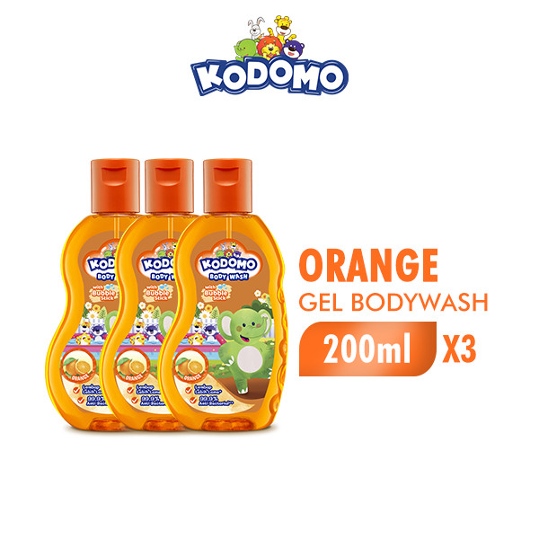 Kodomo Shower Gel Orange Botol 200 ml x3