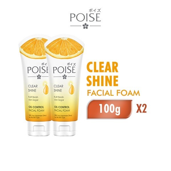 Poise Facial Foam Sabun Cuci Muka Clearshine Tube 100 gr x2