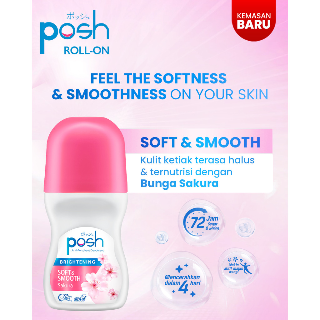 Posh Roll On Deodoran Whitening Botol 50 ml x2 - Gambar 3