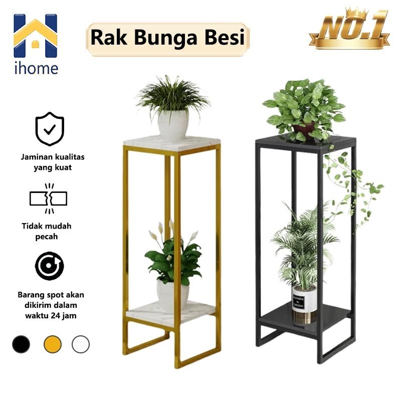 Rak Bunga Rak Bunga Besi Rak Tanaman 2 Susun Rak Pot Bunga Standing Planter Rak Hiasan Ruang Tamu Ra