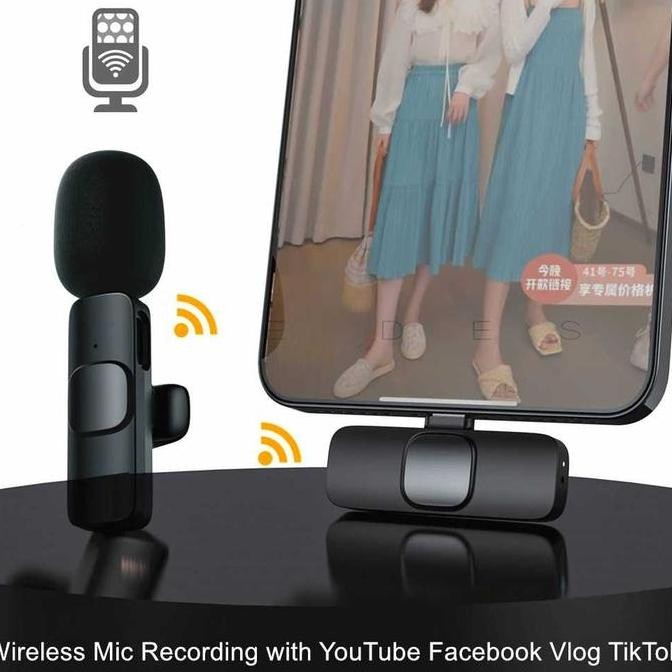 PROMO MIC WIRELESS LAVALIER CLIP ON HP - IPHONE LIGHTNING ANDROID TYPE C VLOG