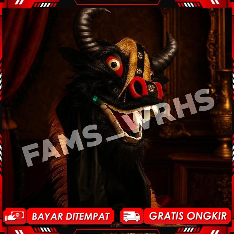 -Bisa COD- Bantengan Anak Bantengan Mangap Spons Topeng Bantengan Kerbau KY-83