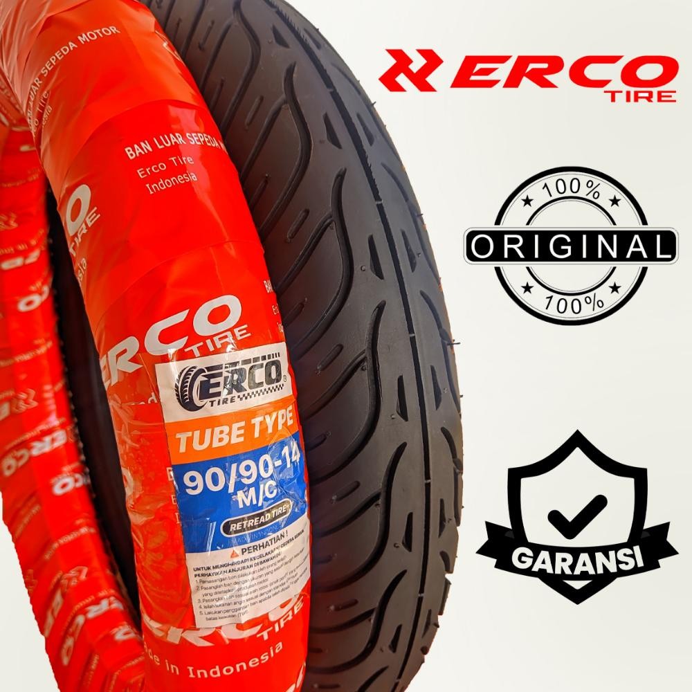 COD rwe-45 ERCO TIRE Satu Set Ban Motor Matic ERCO Tubeless NonTubeless, 90/90-14 dan 80/90-14 Terla