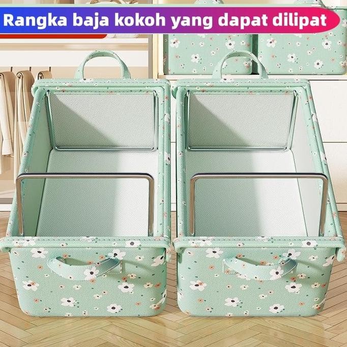 Peningkatan Baru Storage box Rangka Baja Tutup super Storage box organizer tahan debu dan kelembaban