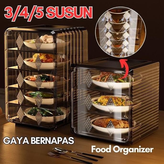 CODTudung Saji Susun 5 Jumbo/Tudung Saji Rak Makanan/Tudung Saji Kekinian Rak/Tudung Saji Rak Makan 