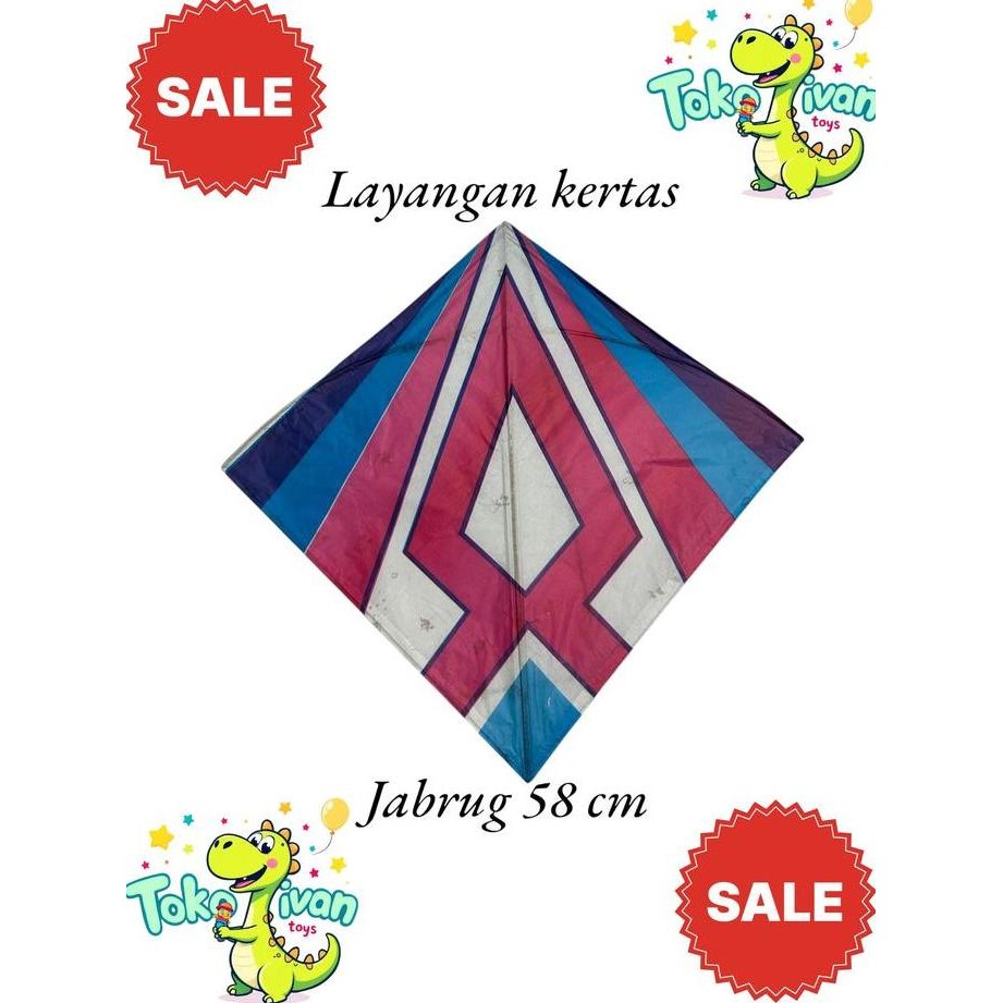 

(Allthebest) Grosir Layang-Layang Plastik & Kertas 50 dan 100 pcs Ukuran 58 cm Murah Berkualitas Layangan Jabrug Harga grosir