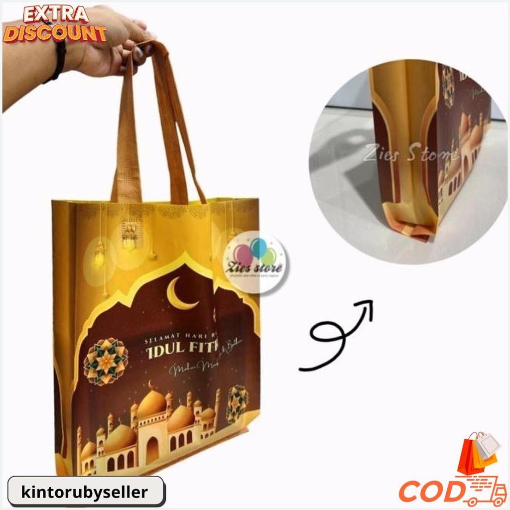 

Tas Souvenir Lebaran / Goodie Bag Idul Fitri / Tas Hampers Laminasi M Original Produk