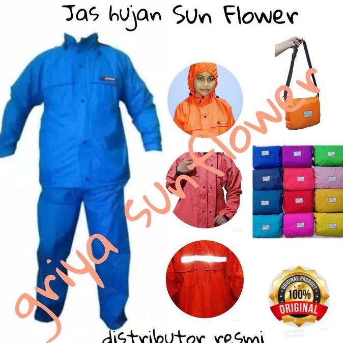 ORI - JAS HUJAN SUNFLOWER UKURAN S - JAS HUJAN ANAK & DEWASA KECIL ORIGINAL