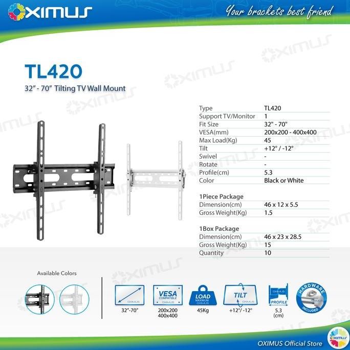 CKET LED LCD MONITOR 2" - 70" OXIMUS TL420 WALL MOUNT TILT