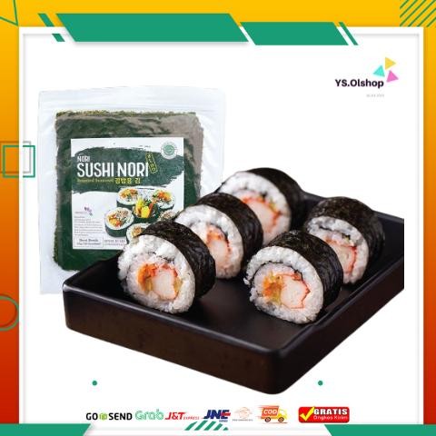 

Ready Java Sushi Nori isi 20 & 50 Lembar HALAL Seaweed Rumput Laut Sushi Untuk Kimbab/ Gimbab aSt
