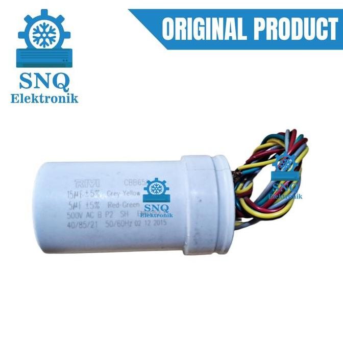 TERLARIS - Capasitor mesin cuci original sharp 15+5 uf RIYI - Kapasitor original
