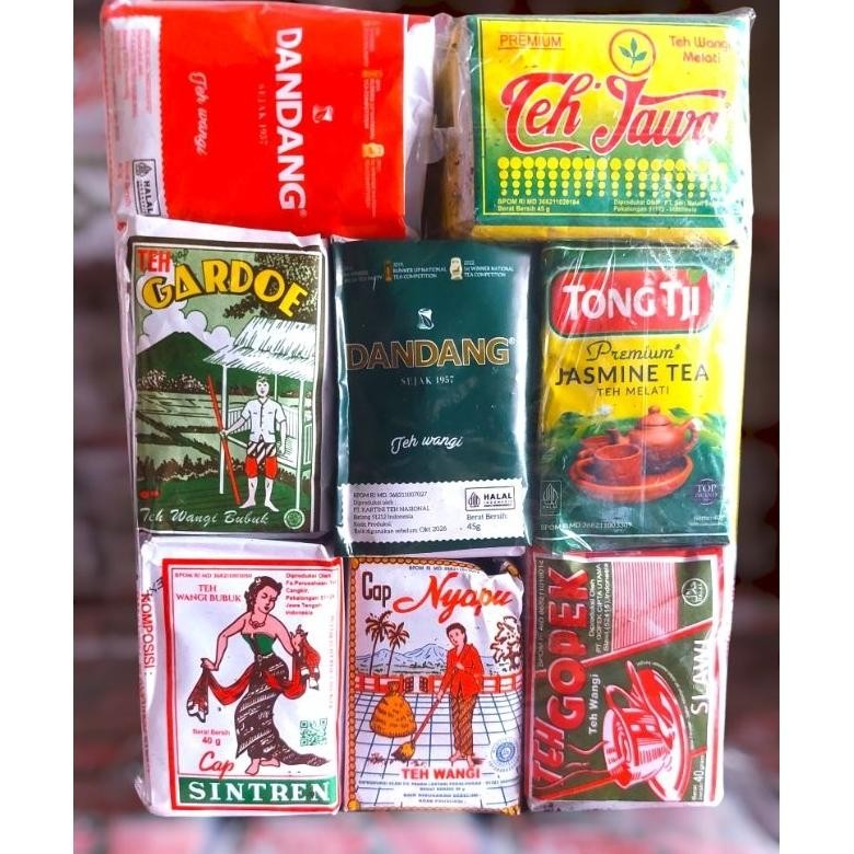 

racikan 8 teh ( sintren, nyapu, gopek, ddg merah, ddg selection, gardoe, jasmine 40, teh jawa ) aSt